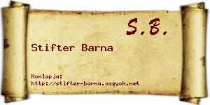 Stifter Barna névjegykártya
